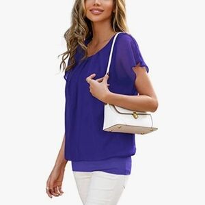 Deep blue sheer lined top 2XL